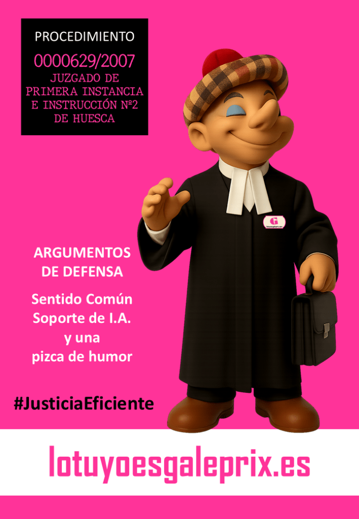 El Muñeco de los Anuncios caracterizado de Abogado defensor