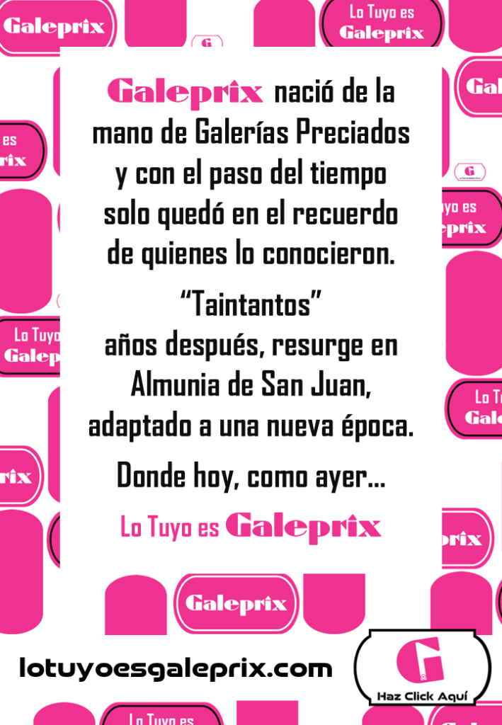Breve historia de Lo Tuyo es Galeprix sobre el icónico fondo de las bolsas de Galerías Preciados adaptado a Galeprix